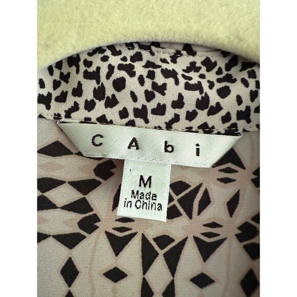 CAbi 784 Colony Club Button Down Black Pale Pink ButtonUp Shirtdress size Medium - Picture 6 of 8